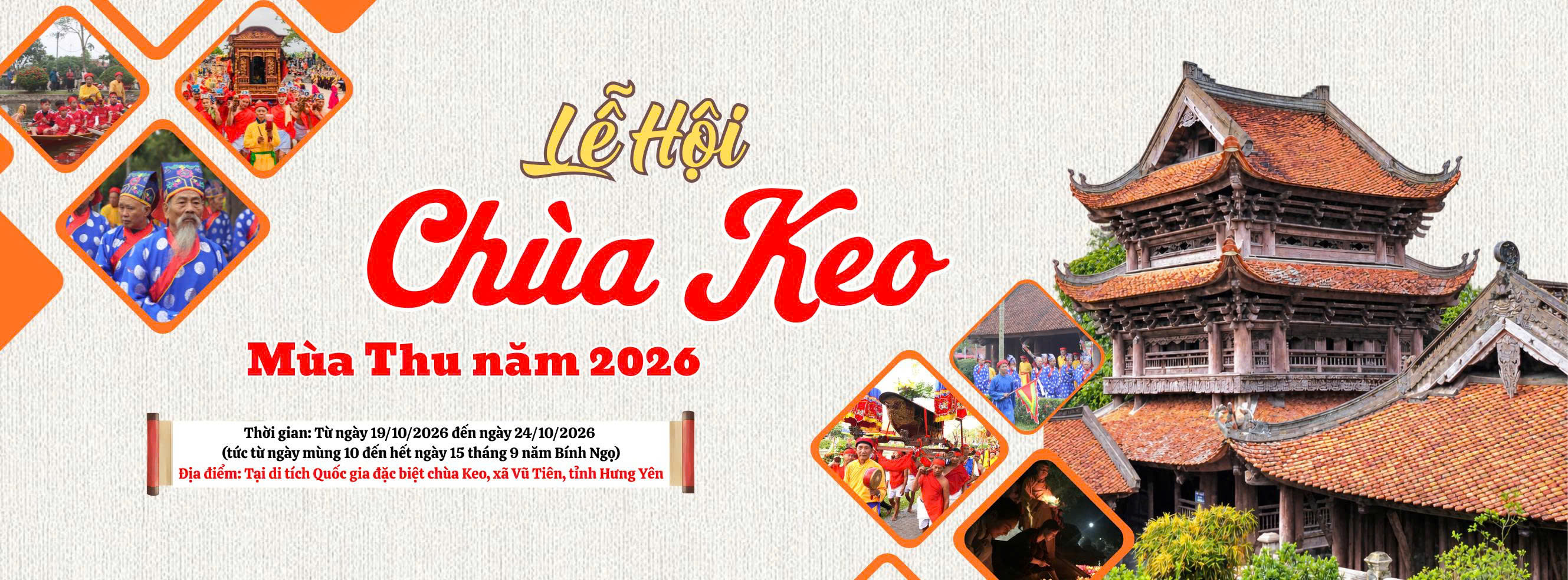Lễ hội Chùa Keo mùa Thu năm 2026
